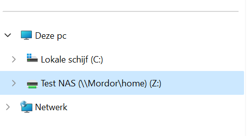 NAS mappen verkenner